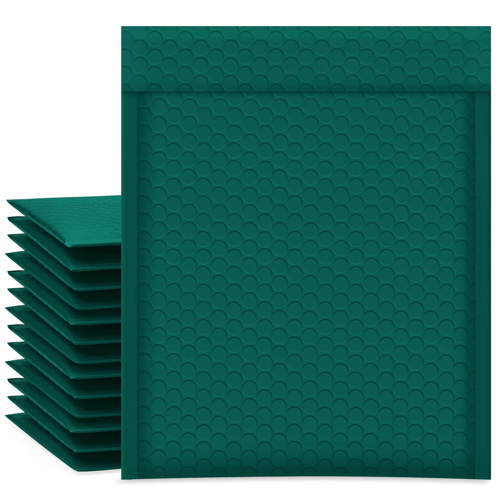 Ucgou Bubble Mailers 8.5X12 Inch Green 25 Pack Poly Padded Envelopes #2 Medium Mailing Opaque Packaging Postal Self Seal Waterpr