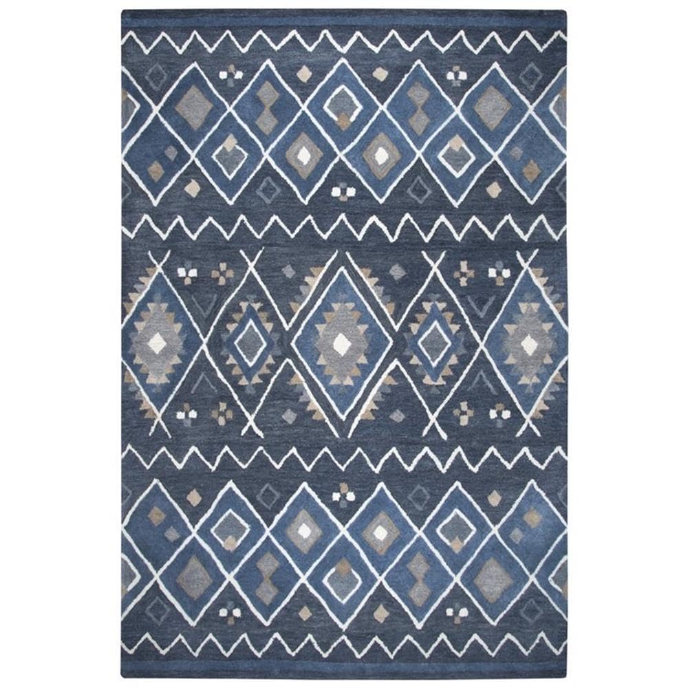 Rizzy Home Alora Decor Pueblo 5' X 8' Tribal Indigo/Natural/Blue/Gray Hand-Tufted Area Rug