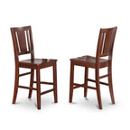 East West Furniture Vernon 5 Piece Counter Height Set Includes a Square Kitchen Table and 4 Dining Chairs, 36x36 Inch, VNBU5-MAH-W