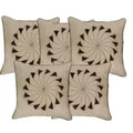 Balley Set Of 5 Satin Unique Embroidered Cushions Cover (Pack Of 5, 41 Cm*41 Cm) (Cream)