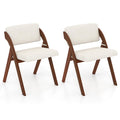 Giantex Folding Dining Chairs Set Of 2, Upholstered Wooden Folding Chair 2 Pack, Portable Kitchen Chairs With Padded & Seat Back