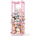 Woodure Stuffed Animal Storage & Organizer, Wooden Cute Zoo Toy Holder for Toddler Rooms, Playrooms & Bedrooms(Pink)