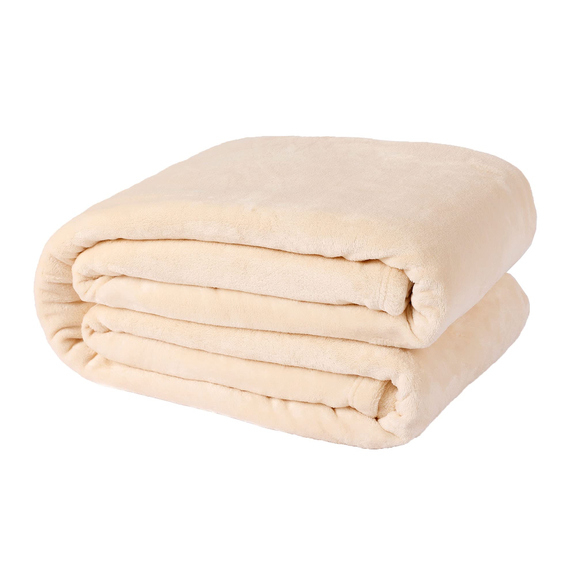 Nanpiper Fleece Blankets, Super Soft Flannel King Size Blanket For Bed, Luxury Cozy Microfiber Plush Fuzzy Blanket,Beige