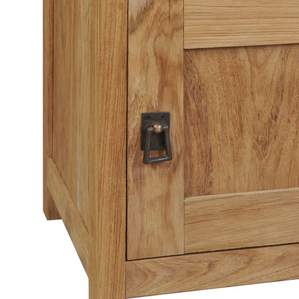 vidaXL Bedside Cabinet in Solid Teak - Multi-Functional as Side Table and End Table with Rustic Charm for The Interior