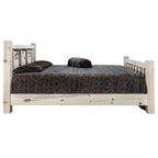 Montana Woodworks Moose Design Laser Engraved Bed in Clear Lacquer Finish (Queen: 94 in. L x 66 in. W x 47 in. H (190 lbs.))