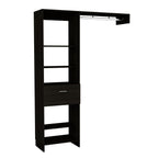 Dynamic 150 Closet System, 5 Open Shelves, 1 Drawer, 1 Metal Rod, Black