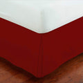Queen Size Luxury Tailored Bed Skirt 14'' Drop Pleated Styling Dust Ruffled Solid Red New
