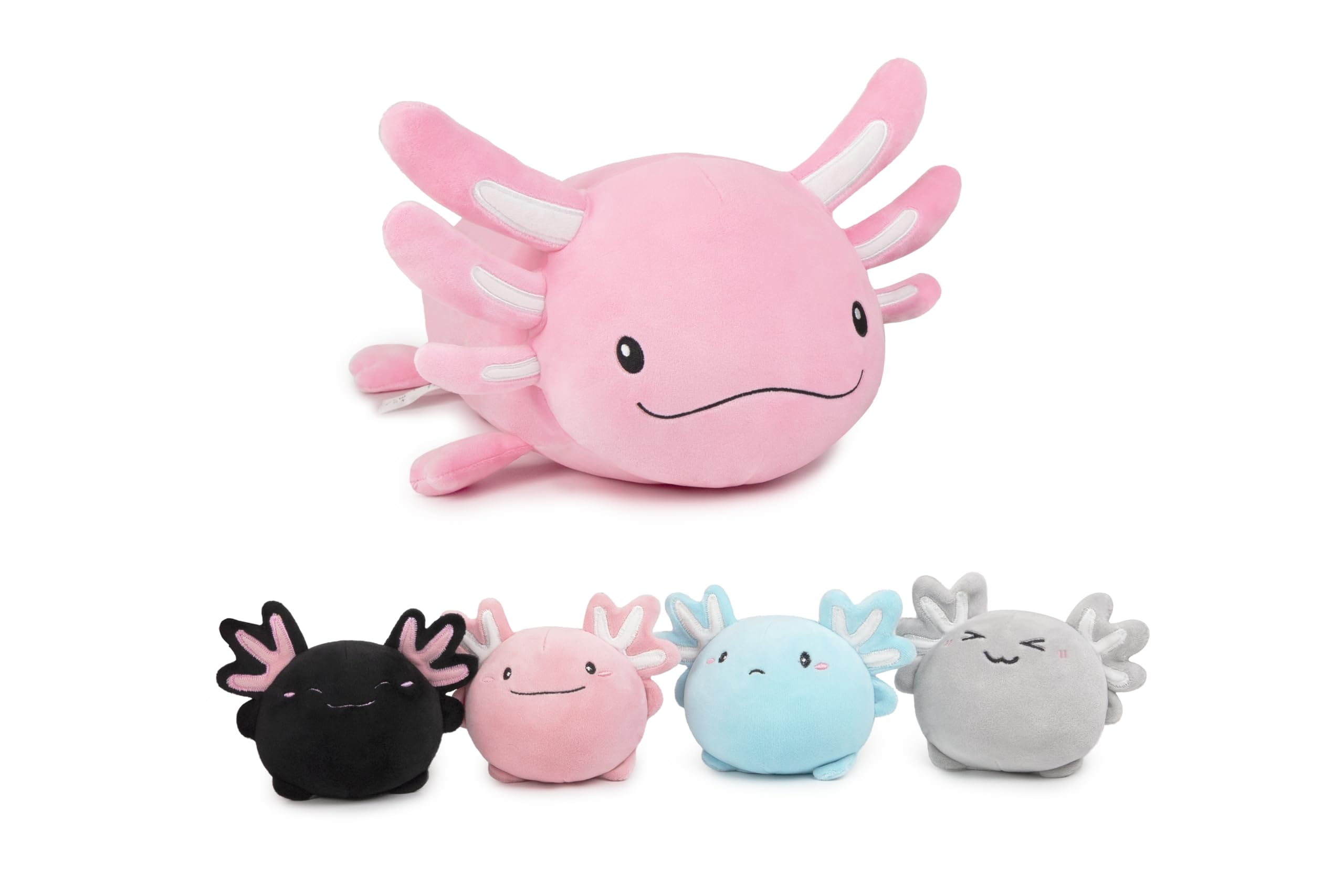 Niuniu Daddy 24 + Inch Axolotl Plush Toys with 4 Babies Inside- Soft Pink Axolotl Stuffed Animal, Cute Birthday Or Christmas Plu