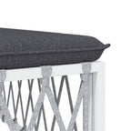 vidaXL Modern Patio Lounge Set with White Steel Frame - Durable Outdoor Furniture with Powder-Coated Construction and Comfortable Cushions - Versatile and Modular Design for Personalized Configura...