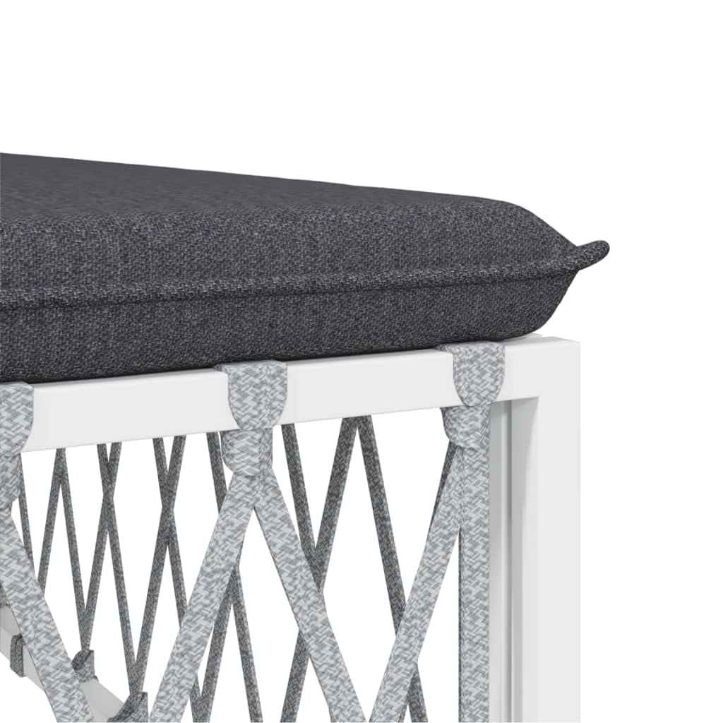 vidaXL Modern Patio Lounge Set with White Steel Frame - Durable Outdoor Furniture with Powder-Coated Construction and Comfortable Cushions - Versatile and Modular Design for Personalized Configura...