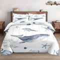 Wecozy Full Size Comforter Set With 2 Pillowcases, Underwater Whale Jellyfish Shark Dolphin Soft 3 Pcs Bedding For Kids And Adul