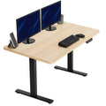 VIVO Electric 43 x 24 in Standing Desk, Memory Height Adjustment, 1B Series, Holds 220 lbs, One-Piece Light Wood Top, Black Fram