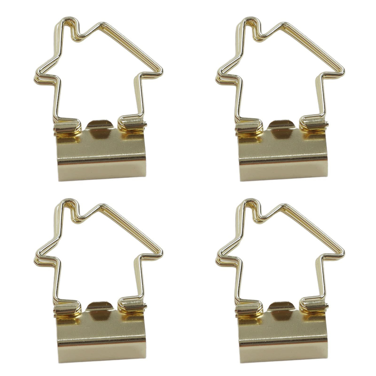 15Pcs Clips, Small Paper Clamps Metal Paper Clips Stationery Photo File Picture Bag Clip Clamp For Office Home House Shaped Hand
