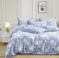 Slewino Soft Glace Cotton Ac Comforter/Blanket/Duvet For Double Bed With 1 Flat Bedsheet And 2 Pillow Cover Blue Color With Yell