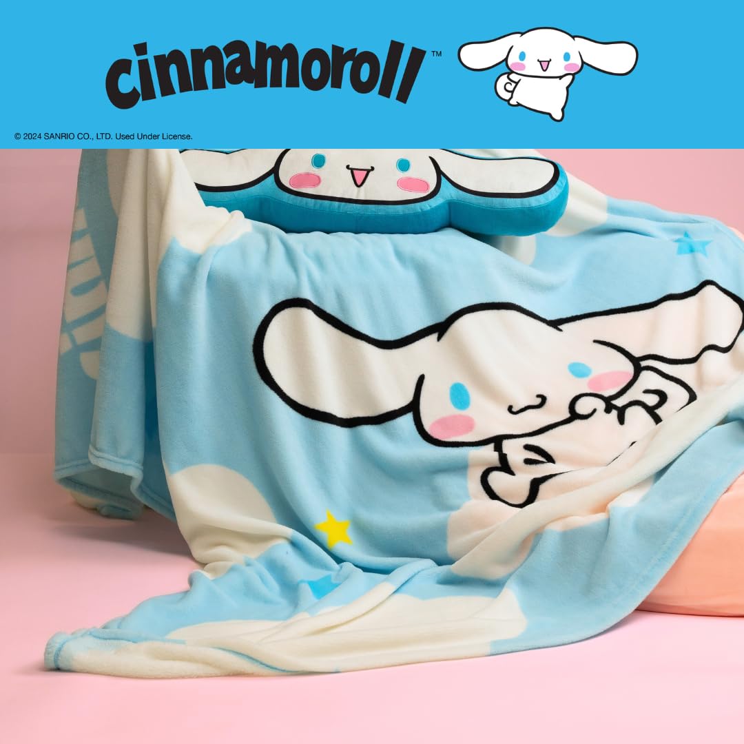 Franco Collectibles Cinnamoroll Bedding Super Soft Cozy Blanket, 62 In X 90 In, (Officially Licensed Product)