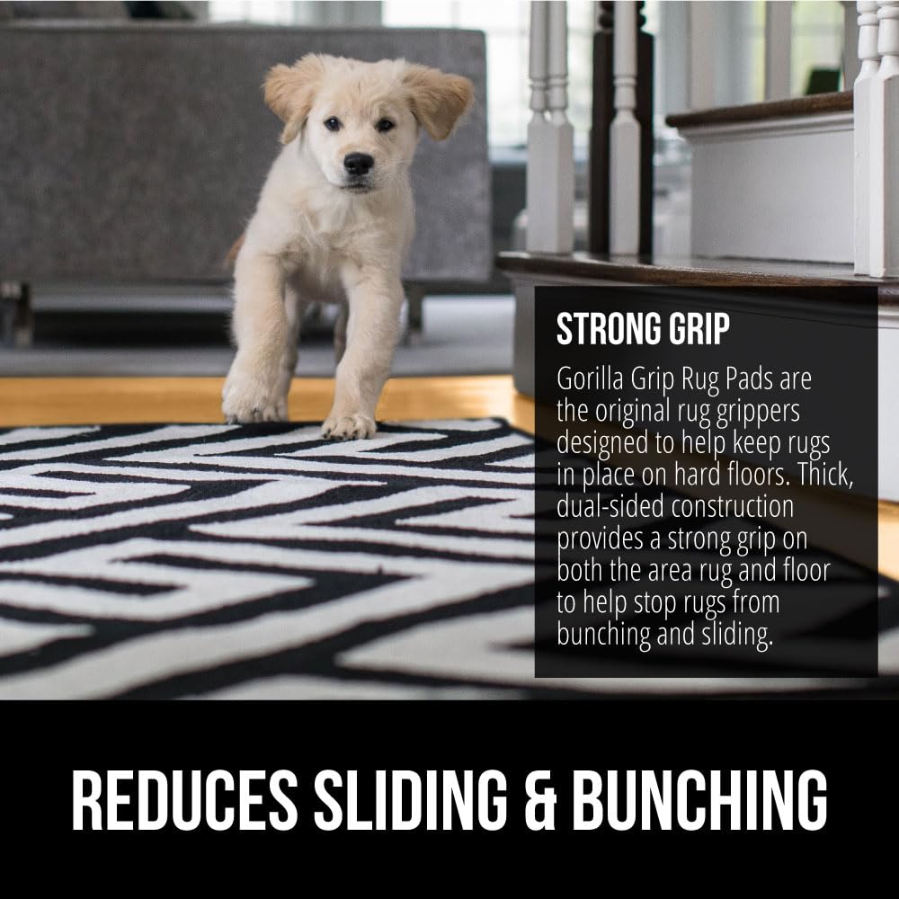 Gorilla Grip Rug Pad Gripper SYNCHKG056993 White Traditional Pads for Hard Floors 3x5 FT