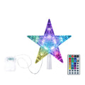 Christmas Star Tree Topper 9.5inch 17 colors 8 dynamic modes with Versatile Remote Controller 3AA Battery Powered for Lighted Ch