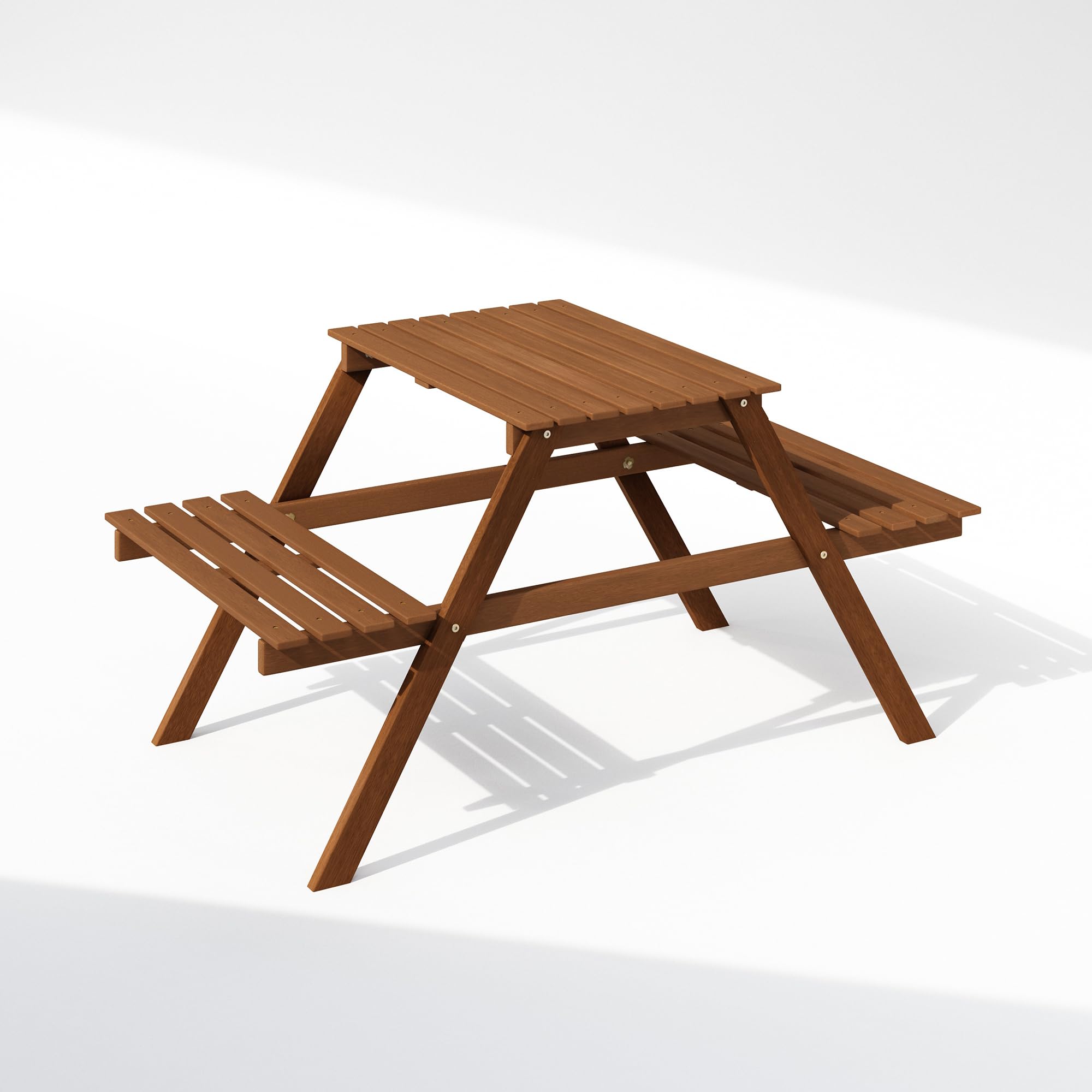 Furinno Tioman Outdoor Hardwood 3-Tier Freestanding Plant Stand, Plant Shelf Organizer, Natural