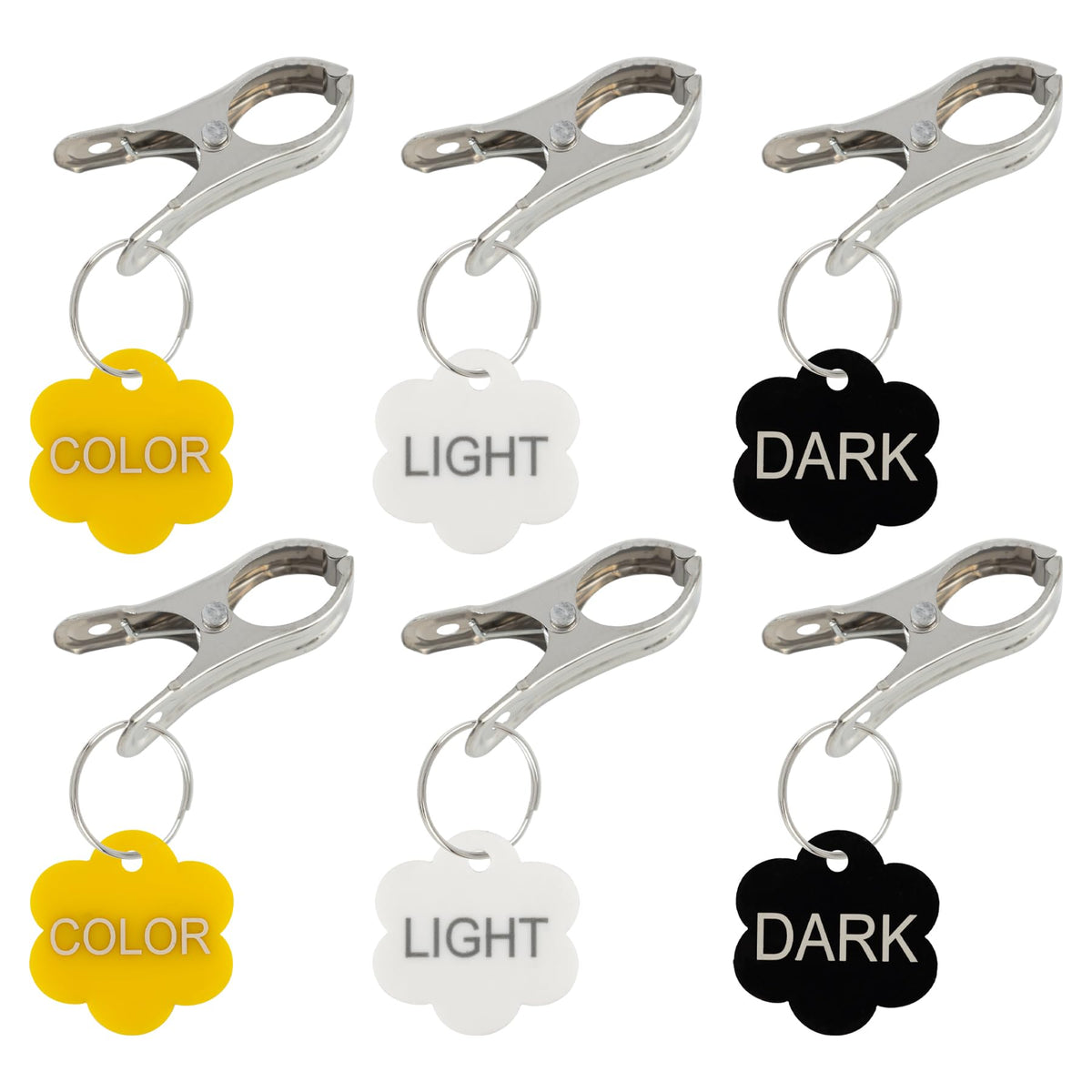 KINCHYGO, 6 Pack Basket Laundry Sign Clips, Yellow White Black