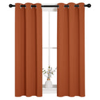 Nicetown Halloween Burnt Orange Window Curtains Blackout Drapes, 1 Pair, 29 By 40 Inches, Thermal Insulated Solid Grommet Blacko