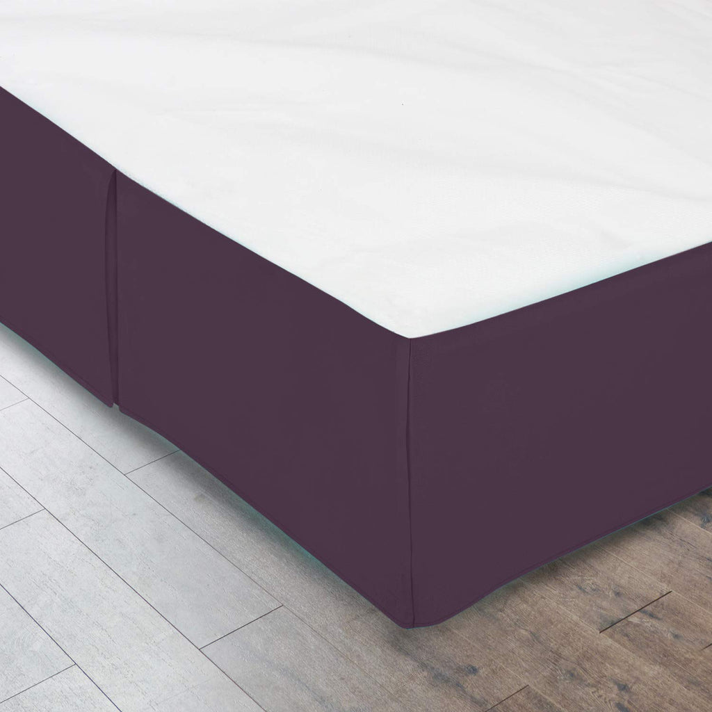 Nestl Dark Purple Twin Bed Skirt - Twin Size Bed Skirt 14 Inch Drop - Brushed Microfiber Bed Skirts - Hotel Quality Pleated Bed Skirt - Shrinkage & Fade Resistant