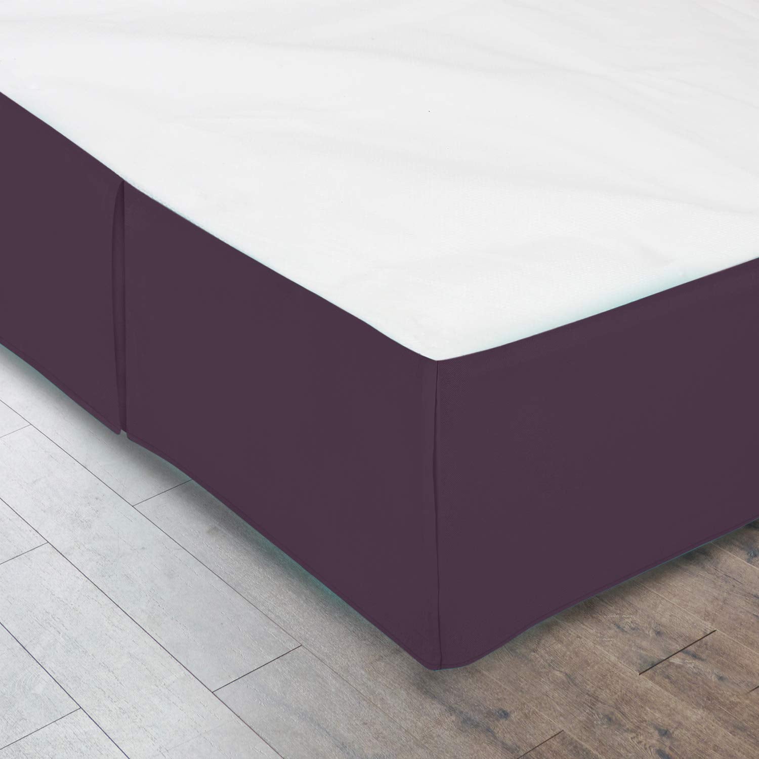 Nestl Dark Purple Twin Bed Skirt - Twin Size Bed Skirt 14 Inch Drop - Brushed Microfiber Bed Skirts - Hotel Quality Pleated Bed Skirt - Shrinkage & Fade Resistant