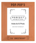 Personalized Gifts Sentimental Frame For Pop-Pop From Grandchild Pop-Pops Lil Sweetheart Wood Engraved 8x10 Portrait Picture F