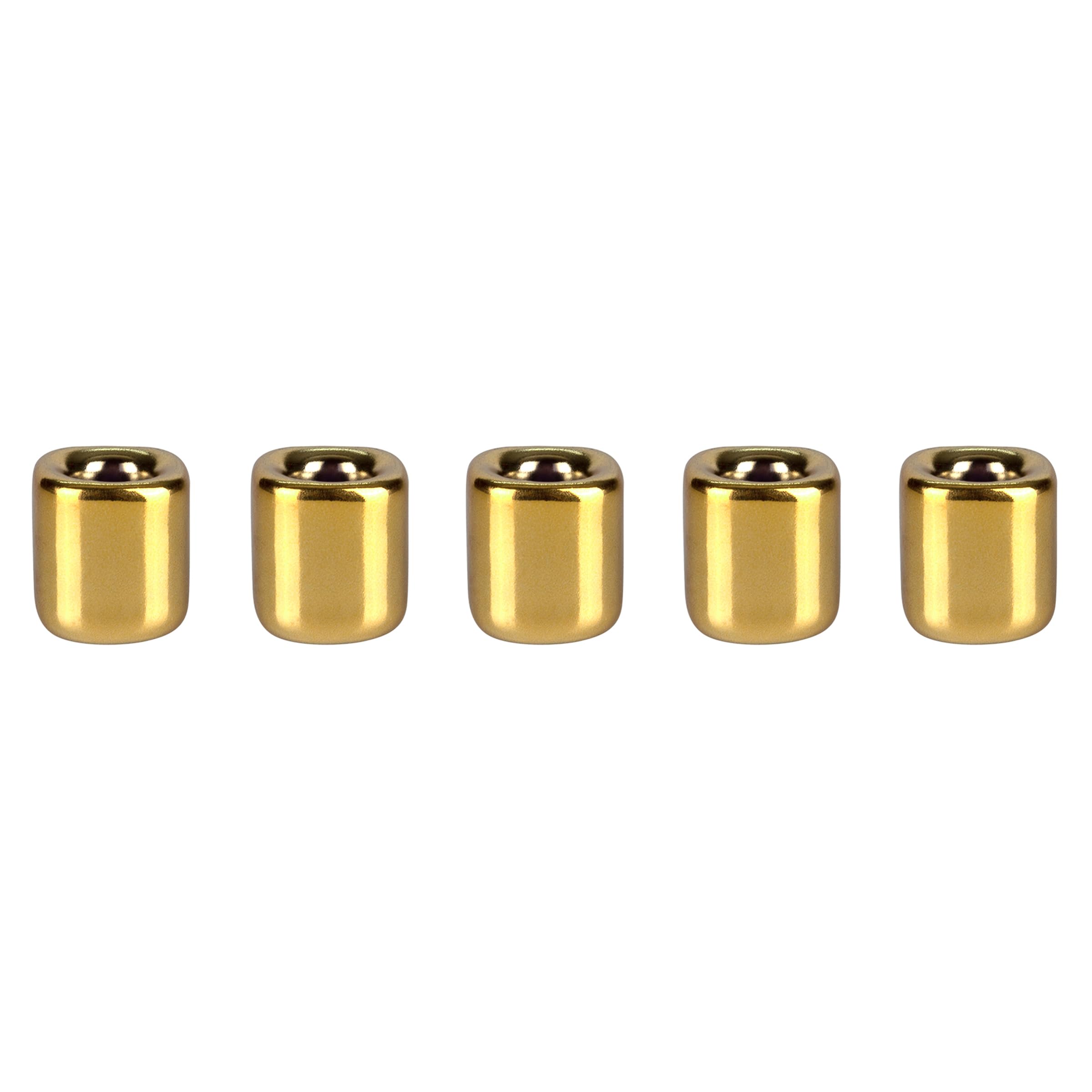 Mega Candles 5 pcs Gold 1/2 Inch Diameter Ceramic Chime Ritual Spell Candle Holders, Great for Casting Chimes, Meditation, Ritua