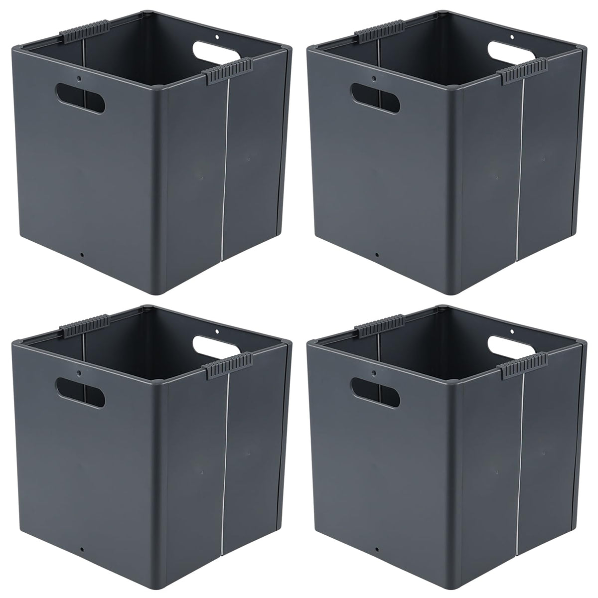 Vadidiya Collapsible Storage Cube, Plastic Folding Cubby Organizer, 4Pack