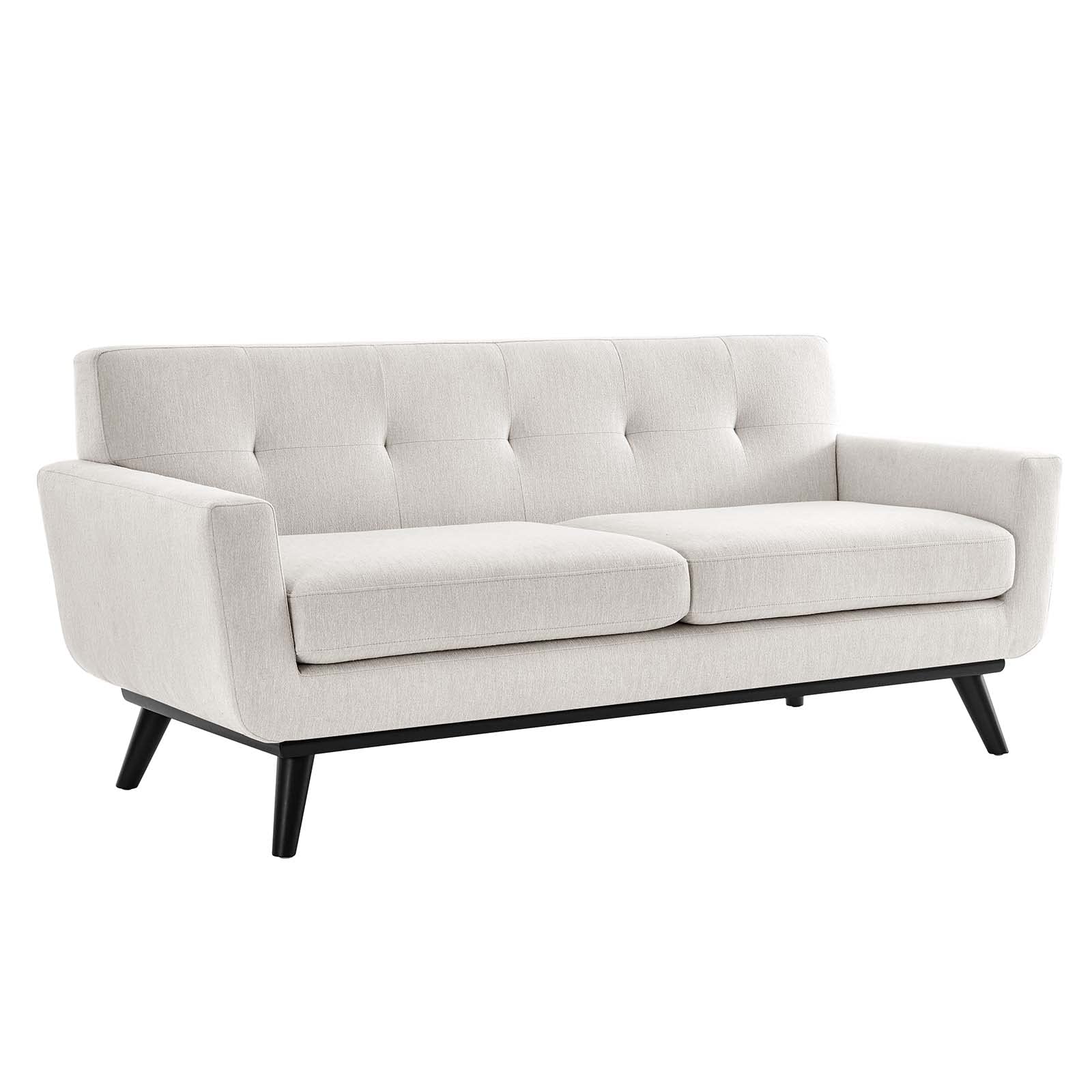Modway Engage Modern Tufted Back Textured Fabric Loveseat In Ivory