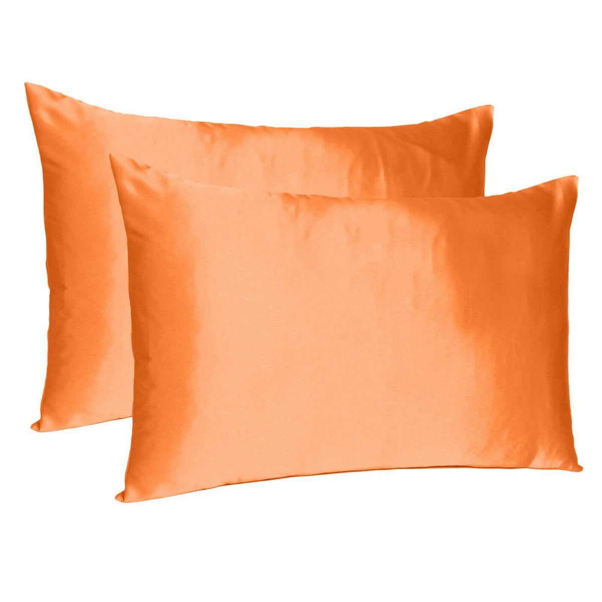 HomeRoots Orange Dreamy Set of 2 Silky Satin Standard Pillowcases