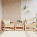 vidaXL 2 Pcs Patio Chairs with Cushions - Solid Pinewood, Slatted Design, Thick Padded Comfort, Sturdy Frame, Modular, Rustic Look, Suitable for Outdoor Use