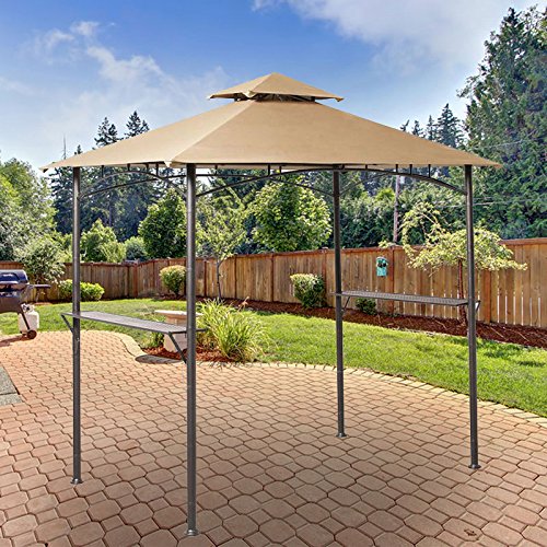 Garden Winds Replacement Canopy Top Cover For The Grill Gazebo L-Gg019Pst - 350 Beige