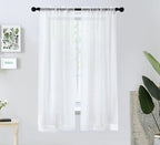 Pi Sheer White Curtains,Window Treatment Light Filter Airy Voile With Rod Pocket For Living Room/Bedroom/Kids Room 2 Panels(W42Xl72,Optical White)