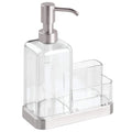 iDesign 67080 Forma Plastic Soap Pump with Caddy, Dispenser with Storage Compartment for Bathroom, Kitchen Countertops, Sinks, S