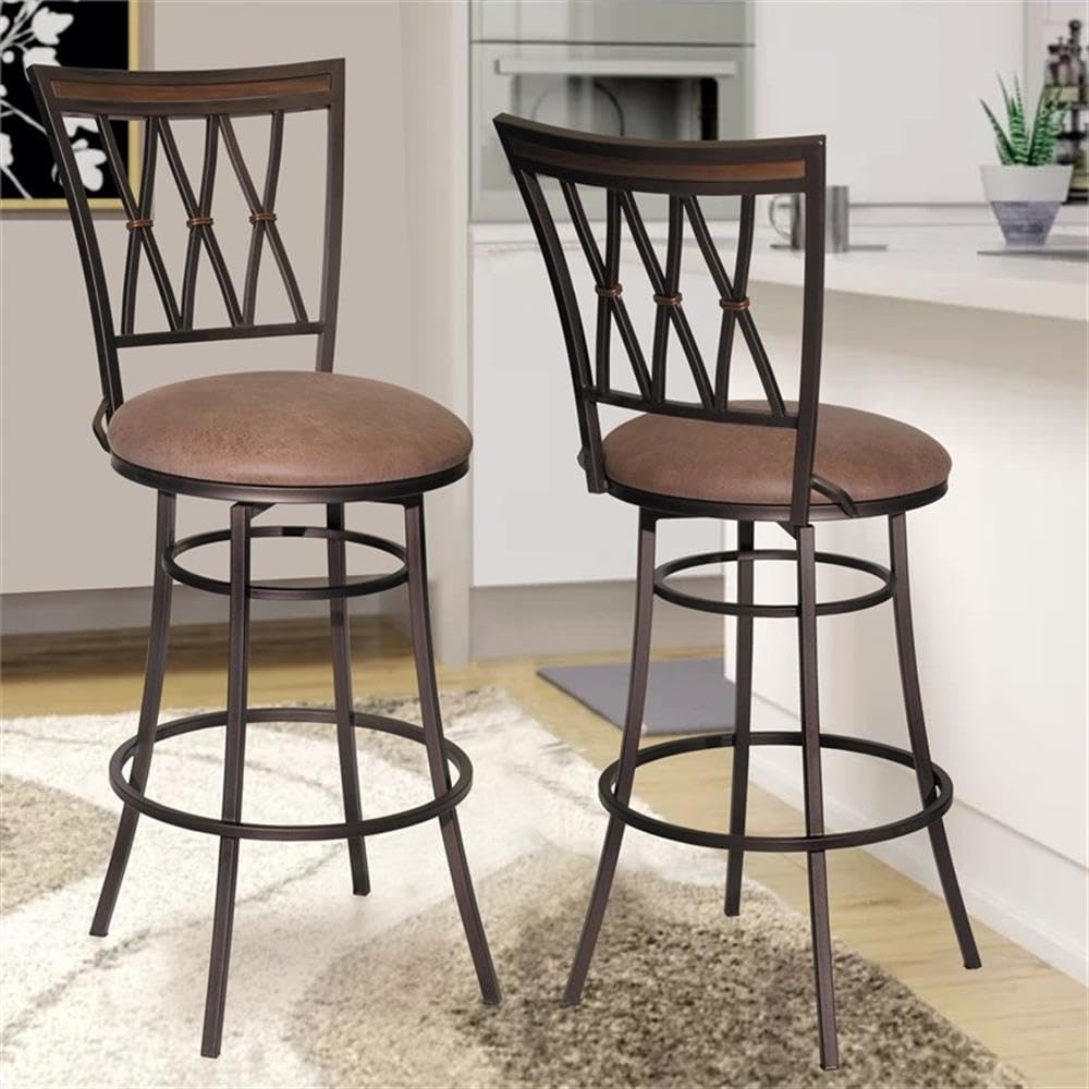 Steve Silver Sedona Swivel Barstool Bar Chair, Light Brown, 60 Degree Swivel, for Kitchen, Dining Room, Living Space, Commercial Grade strength Bar Stool, 22.52 x 22.24 x 47.04 in