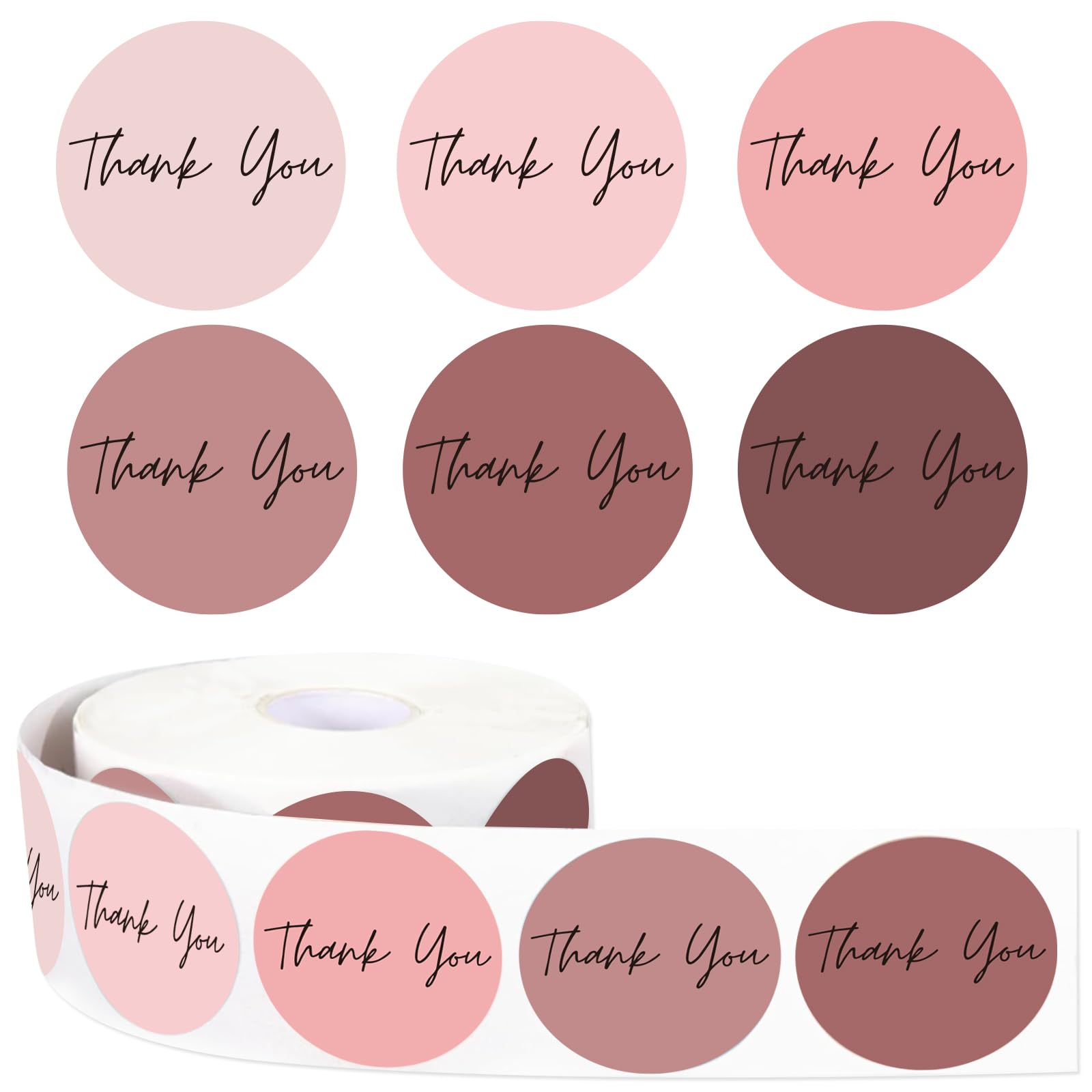Whaline 1000Pcs Dusty Pink Thank You Stickers 6 Colors Paper Decals Multicolored Adhesive Seal Sticker Decor For Party Favor Gif