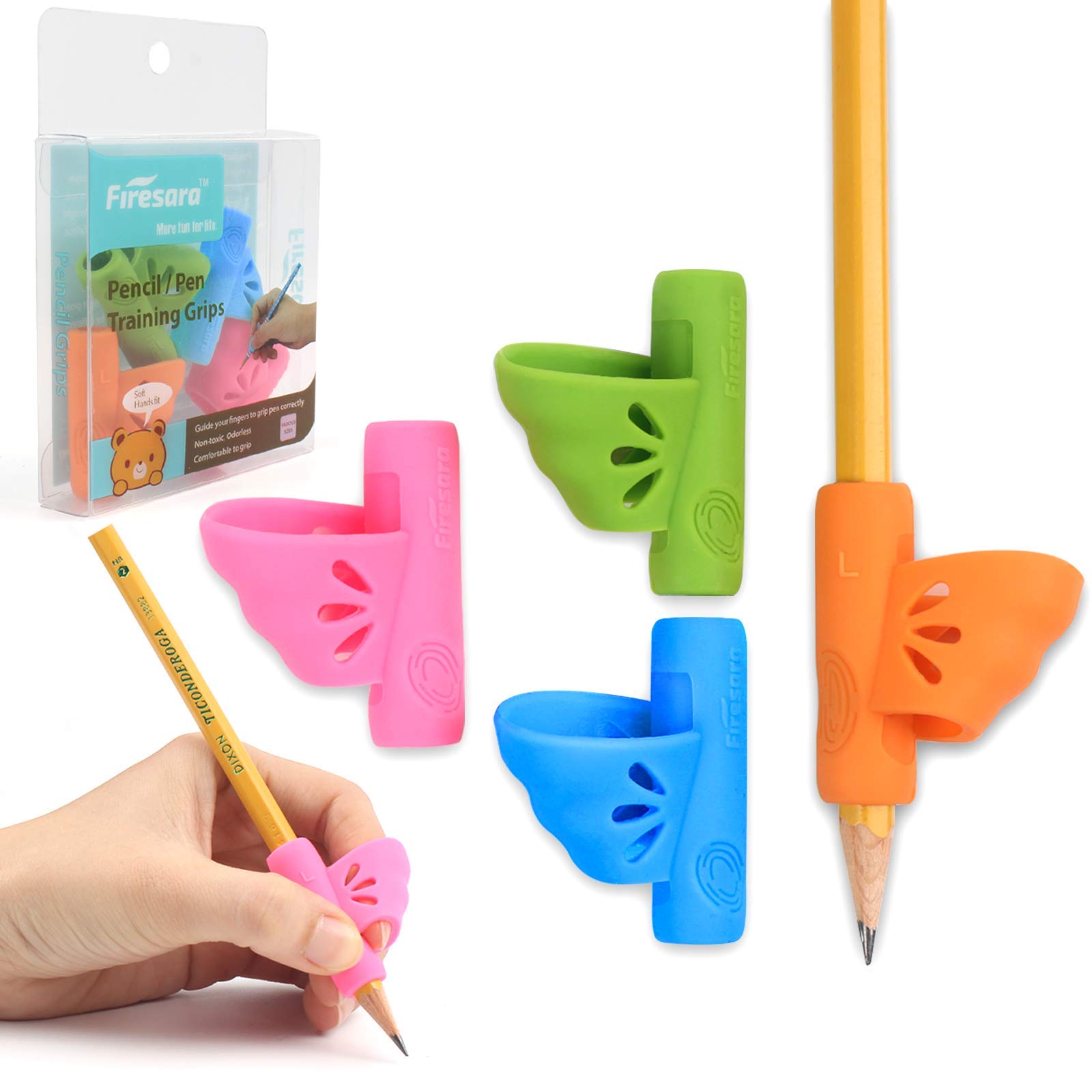 Firesara Left-Handed Pencil Grips, Original Butterfly Pencil Holder Correction Writing Aid Grip For Kids Handwriting Special Nee