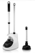 NEIKO 60168A Toilet Plunger Set, 4 Piece, Bonus MiniSink & Drain Plunger, Toilet Bowl Brush & Caddy, Patented All-Angle Design, 