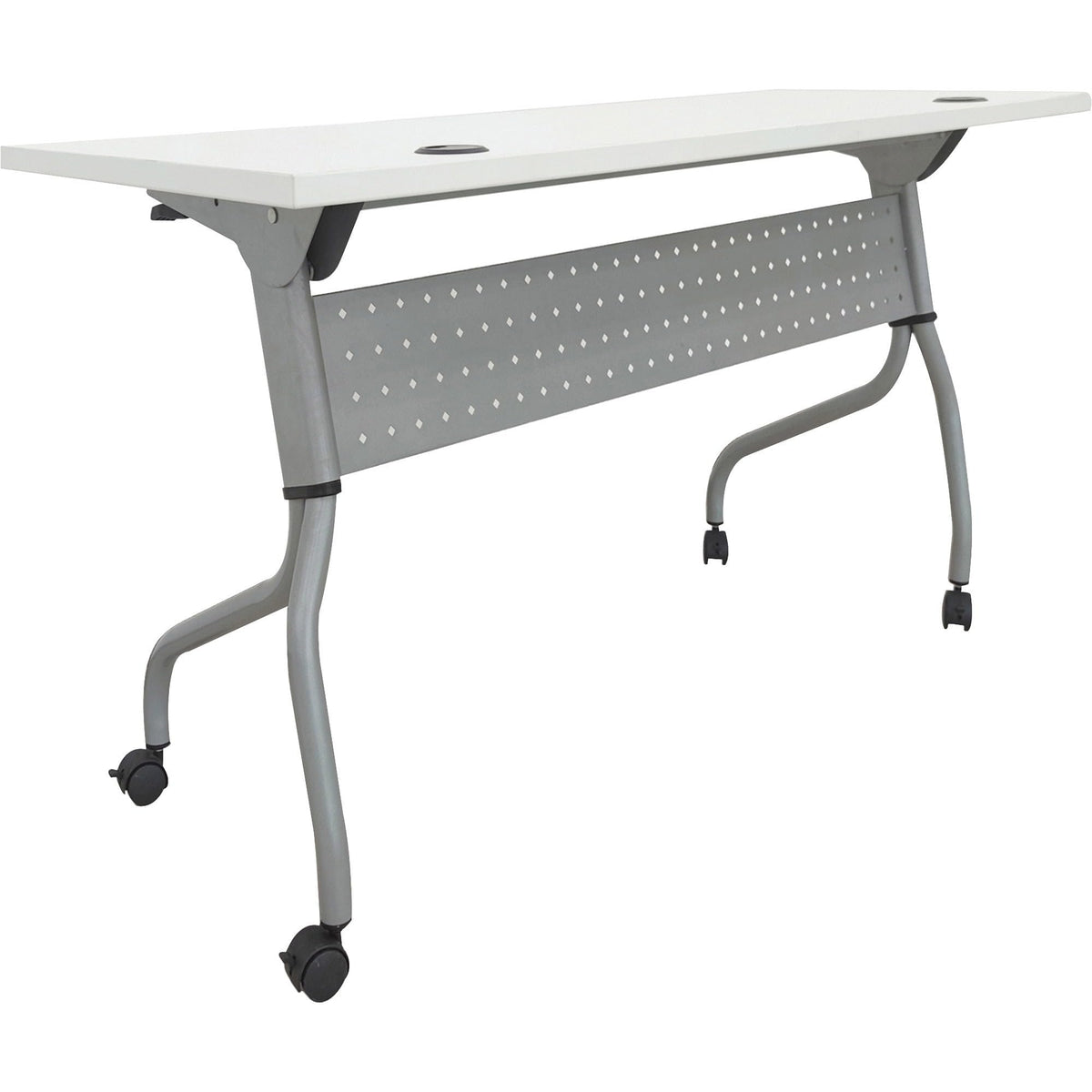 Lorell LLR60745 48 in. Laminate Flip Top Training Table44; Silver & White