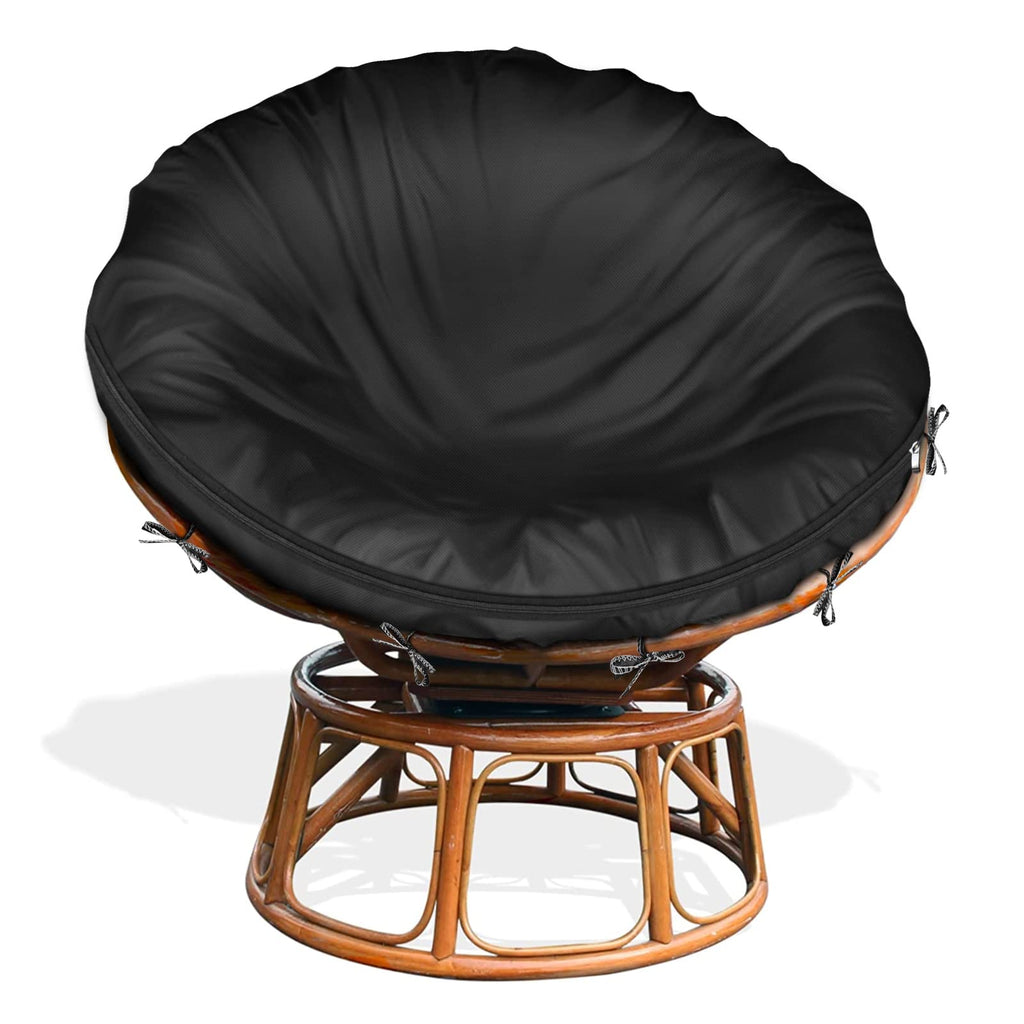 Iceberg Elf Outdoor Papasan Cushion Cover Only,(For 40In-50In Papasan Cushion Cover Waterproof) Black, Zipper Design For Easy Cl