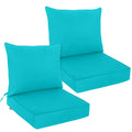 Eagle Peak Outdoor Deep Seat Patio Seat Cushion Set, 25 X 25 X 5 Inch, 2-Piece Back Chair Cushion, Set Of 2, Blue