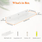 Lifewit Floating Shelves For Wall, 10 Pack Clear Acrylic Shelf 15' Room Decor For Bookcase/Vinyl Record Display/Photo/Picture In Bedroom, Living Room, Bathroom, Kitchen Storage And Organization
