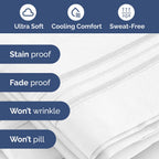 Extra Deep Pocket Split King Sheets - 5 Piece Breathable & Cooling Bed Sheets - Hotel Luxury Bed Sheet Set - Soft, Wrinkle Free & Comfy - Easily Fits Extra Deep Mattresses - Deep Pocket White Sheets