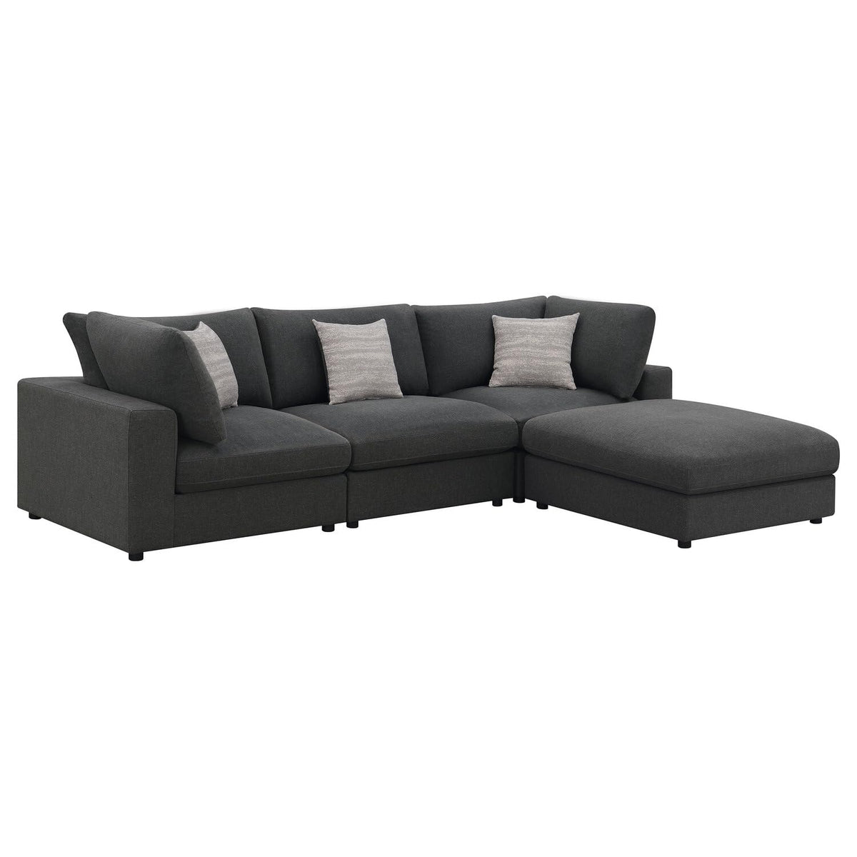 Coaster Serene 4-Piece Sectional, Charcoal