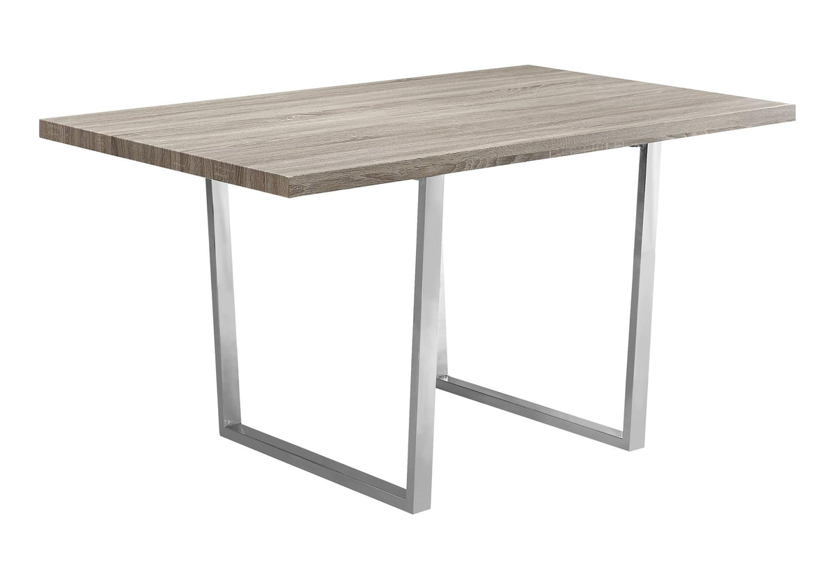 Monarch Specialties Dining Table, 59'L x 35.5'D x 30.25'H, Dark Taupe