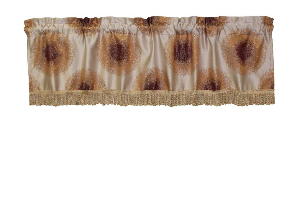 Emblem Vintage Damask Design 60 X 15 Window Valance, Color Burgundy