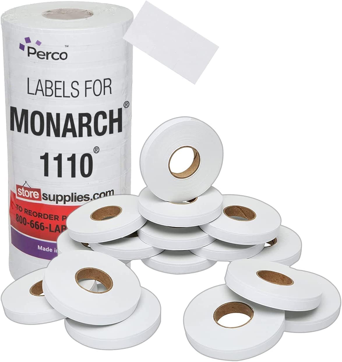 White Pricing Labels For Monarch 1110 Price Gun - Sixteen Rolls, 17,000 Pricemarking Labels