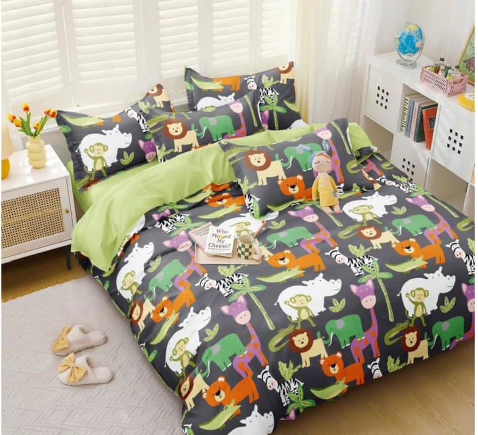 Riftree Microfibre Glace Cotton Digital Print Single Bed Reversible Ac Comforter Living Room/Kids Room (60 X 90 Inches)  Animal