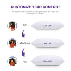 Wishsmile Cooling Shredded Memory Foam Pillows For Sleeping Cool Cold Pillow Standard Size Set Of 2 With Zipper, Adjustable Firm
